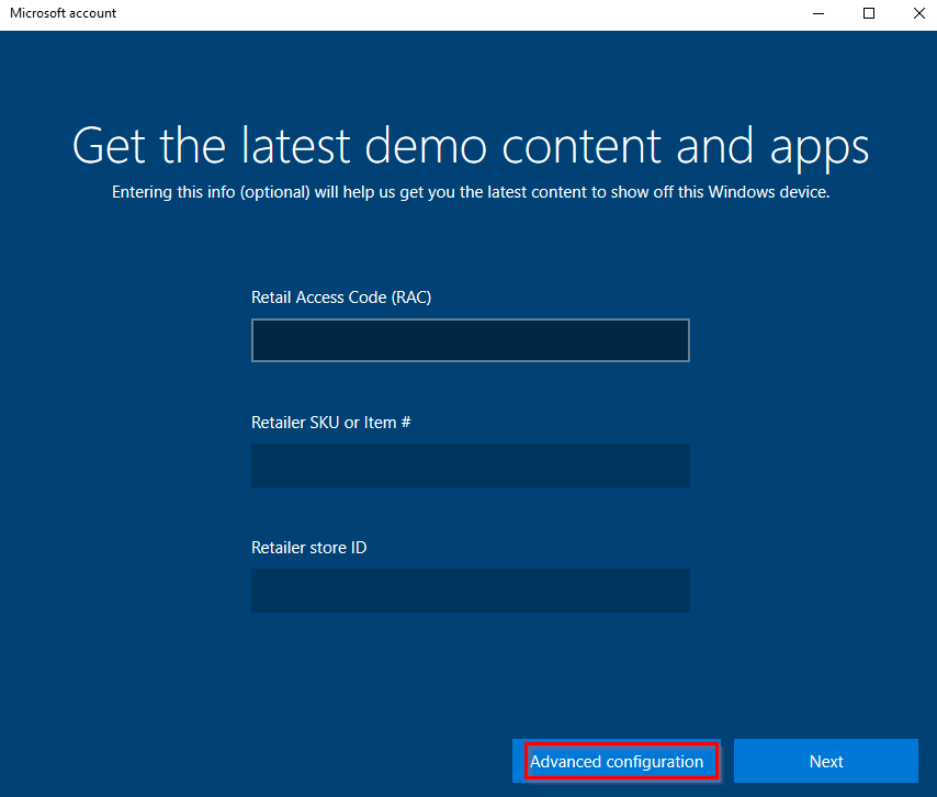 adding details for the demo Windows 10 PC in retail mode
