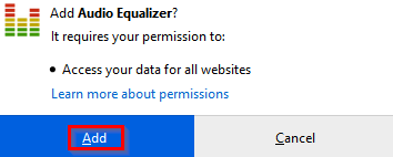 installing Audio Equalizer Firefox add-on