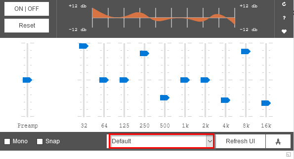 making a custom preset in Audio Equalizer add-on