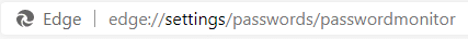 directly accessing Password Monitor in Edge