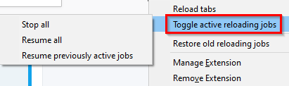 stop and resume reloading of all tabs using Tab Reloader