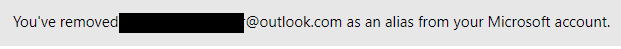 email alias deleted in Outlook.com