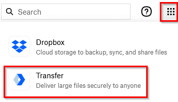 accessing Dropbox Transfer