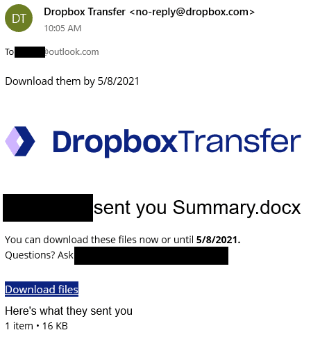 dropbox transfer