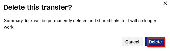 deleting Dropbox Transfers