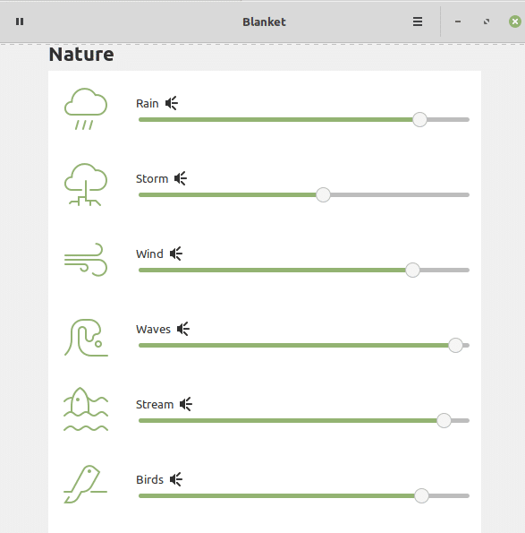 enabling background sounds in Linux Mint using Blanket