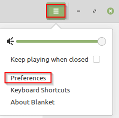 accessing Blanket preferences