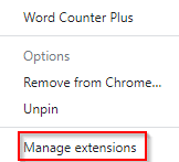 configuring options in Word Counter Plus