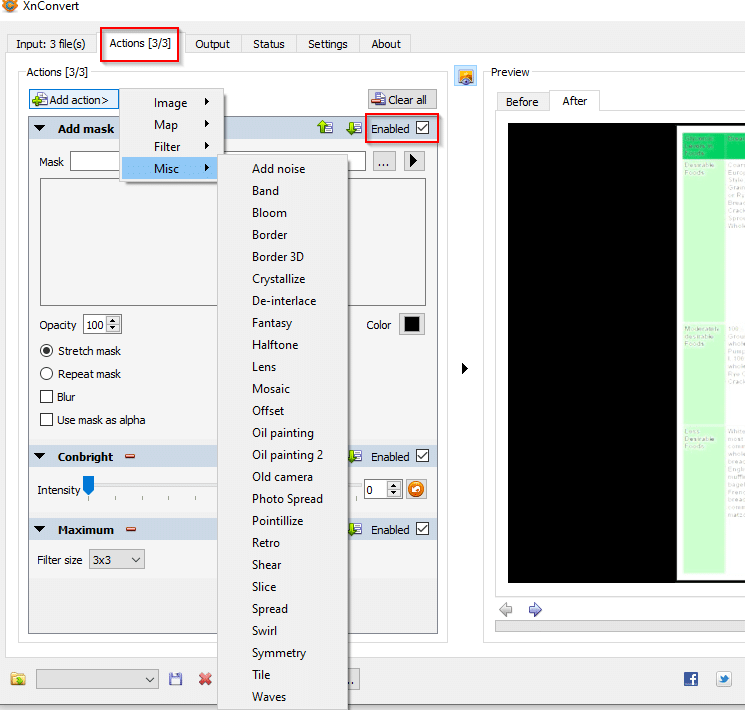 xnconvert output options