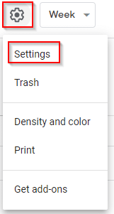 accessing Google Calendar settings