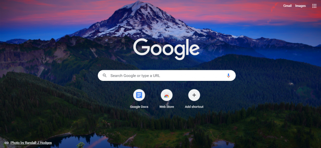 Google Chrome with a custom background