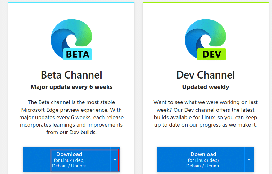 microsoft edge linux beta