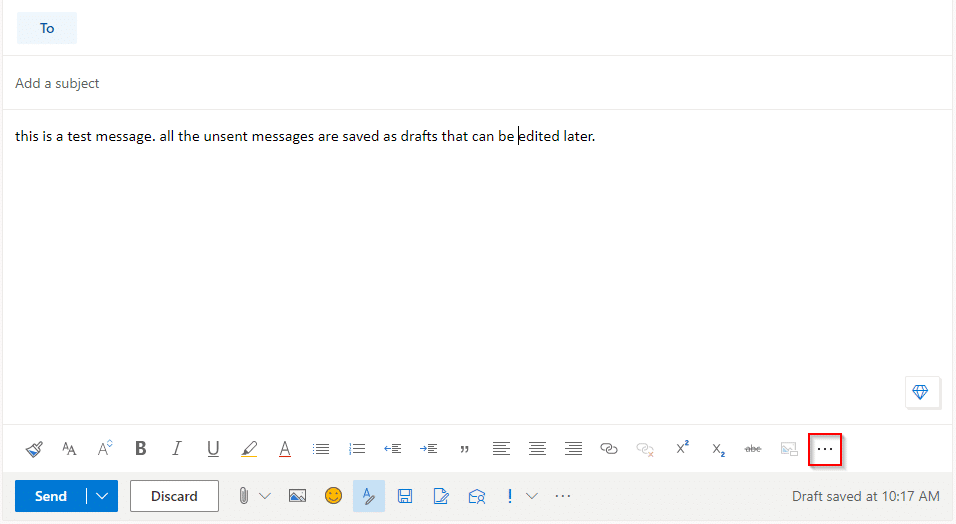 drafting emails in Outlook.com