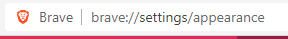 accessing brave browser appearance settings