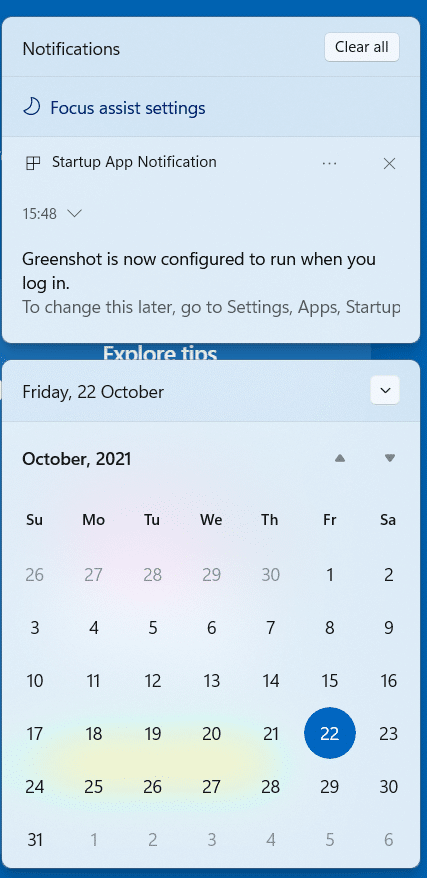 notifications layout