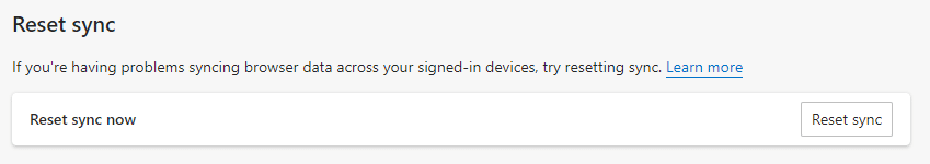 reset Edge sync
