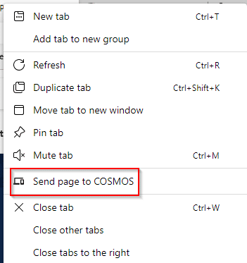 send specific open tabs between devices in Edge