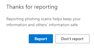 marking emails as phishing scams in outlook.com