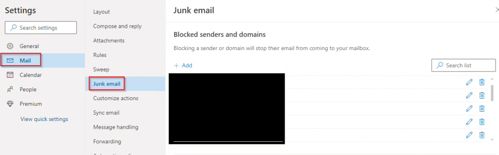 managing junk email settings in outlook.com