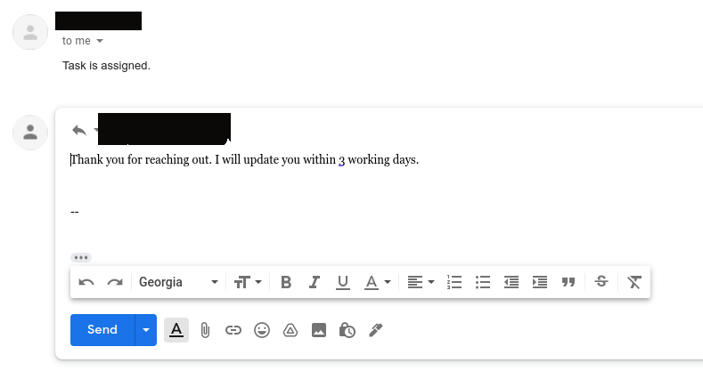 Gmail template inserted into replies