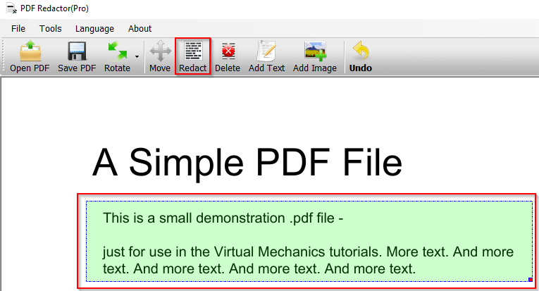 redact content from pdf documents using PDF Redactor Pro