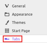 tabs settings in vivaldi