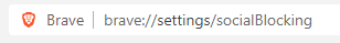 accessing social media blocking settings in Brave