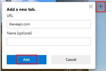 adding a website to the Edge bar