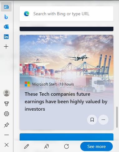 Edge bar in Microsoft Edge