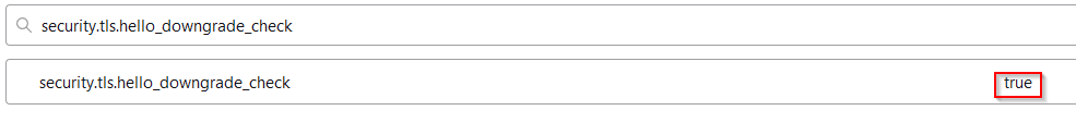 default value of the tls setting in firefox