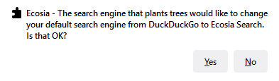 set Ecosia as the default search engine for Firefox