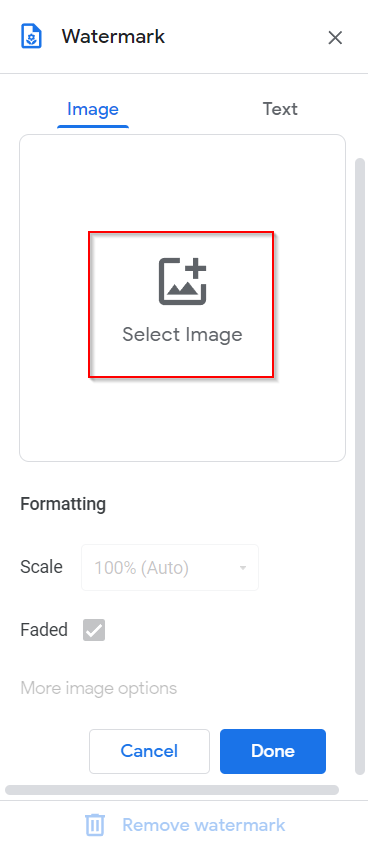 choosing an image watermark