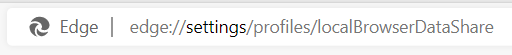 directly open browsing data sharing settings in Edge
