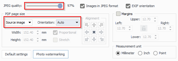 changing source image quality and layout 