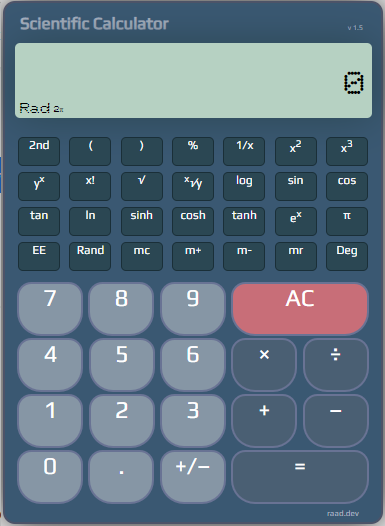 Scientific Calculator view