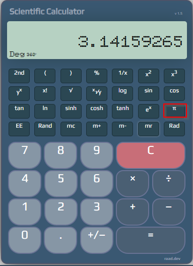 pi button in Scientific Calculator 