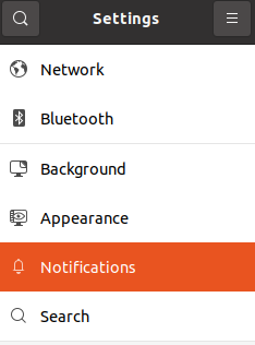 Notifications section