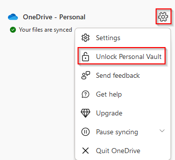 unlocking Personal Vault 