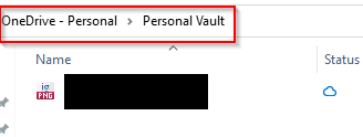 storing files in Personal Vault