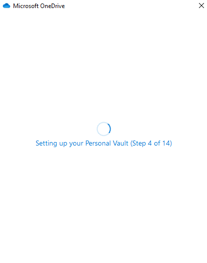 setting up Personal Vault in OneDrive Desktop
