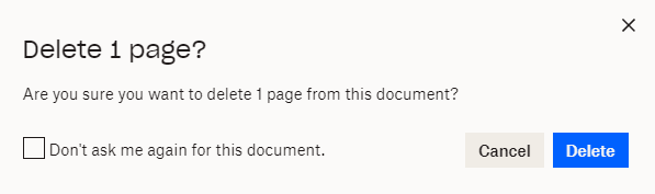 confirm deleting PDF pages