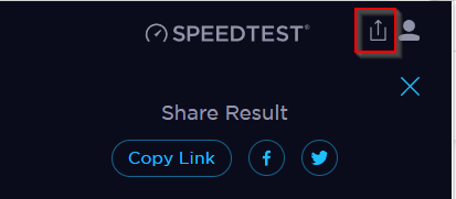 sharing Internet speed test results from Ookla Speedtest for Chrome