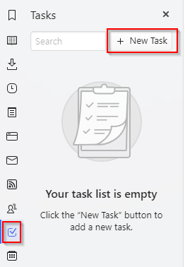 Vivaldi tasks panel