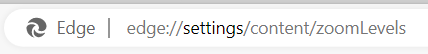 directly access zoom level settings in Edge
