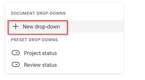 drop-down options