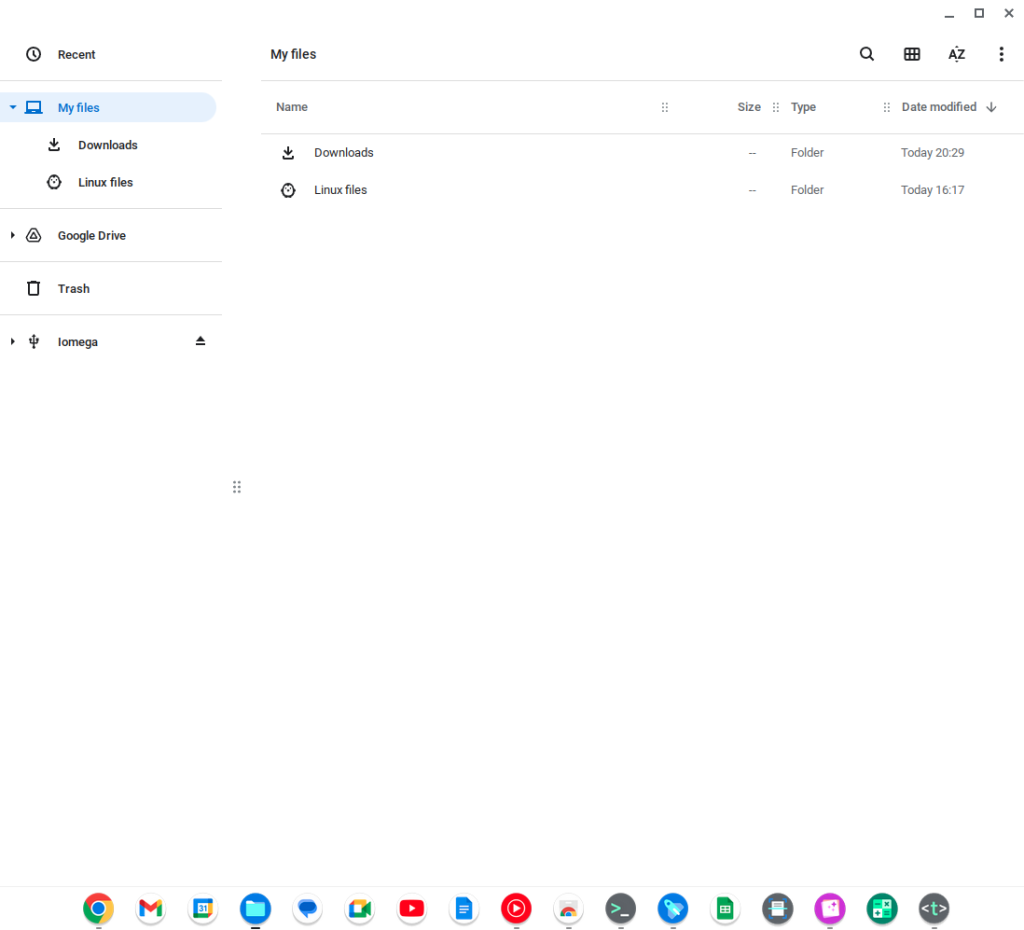 File manager in ChromeOS Flex 