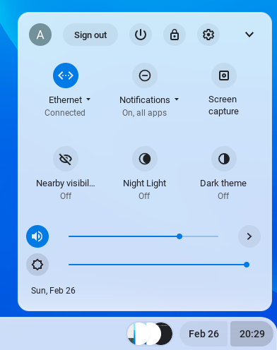 Taskbar options in ChromeOS Flex 