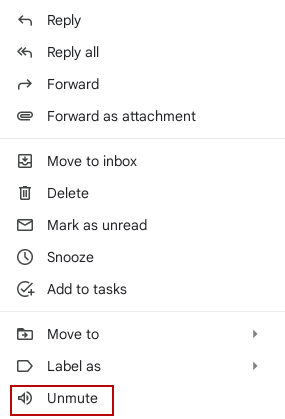 Unmute Gmail messages from the All Mail folder