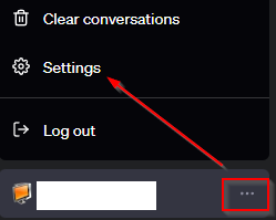 accessing ChatGPT settings