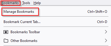 Manage Firefox bookmarks